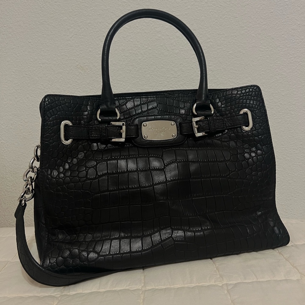 Michael Kors MK Hamilton Crocodile Leather Tote with Strap